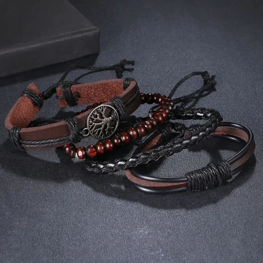 Leather Tree of Life Bracelet Set - Picture 5 of 7